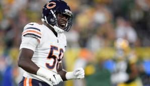 8. Pick: ROQUAN SMITH (LB, Bears) - Von Anfang an unangefochtener Starter in Chicago. Ist fester Bestandteil der Bears-Defense, der Sprung zum echten Starspieler gelang ihm allerdings bislang nicht. Option: gezogen.