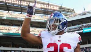 2. Pick: SAQUON BARKLEY (RB, Giants) - Spielte eine herausragende Rookie-Saison, hinter einer schwächeren O-Line dann jedoch weniger effektiv. 2020 verpasste er fast die komplette Saison aufgrund eines Kreuzbandrisses. Option: gezogen.