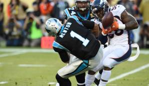 CAM NEWTON - Carolina Panthers (SB 50): Gegen Super Bowl MVP Von Miller und die Broncos war für MVP Newton kein Kraut gewachsen. Erreichte danach noch einmal 2017 die Playoffs, ehe ihn Verletzungen völlig aus der Bahn warfen.