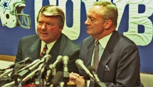 Jimmy Johnson (l.) war vermutlich Jerry Jones' (r.) beste Verpflichtung überhaupt bei den Dallas Cowboys.