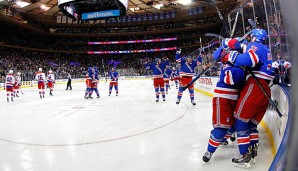 Freude pur: Die New York Rangers jubeln über den Einzug ins Finale der Eastern Conference