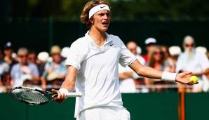 Wimbledon 2015: Endlich! Die erste Teilnahme an einem Grand-Slam-Turnier. Nach einem Fünfsatz-Krimi gegen den Russen Teimuras Gabaschwili in Runde eins schied Zverev relativ deutlich gegen US-Boy Denis Kudla aus.