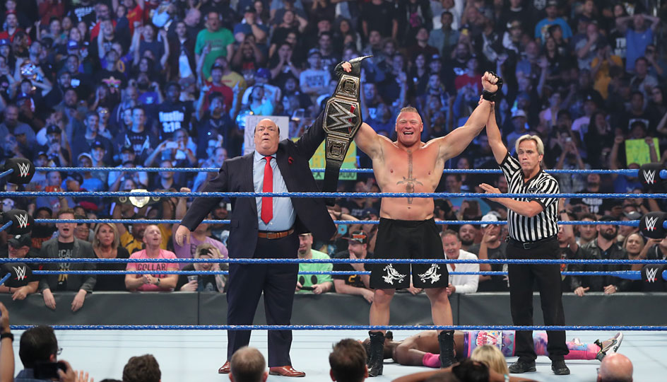 Smackdown hatte aber noch viel mehr Highlights zu bieten. Brock Lesnar gewann innerhalb von nur wenigen Sekunden die WWE Championship von Kofi Kingston.