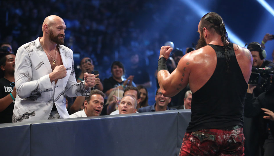 Wenige Wochen nach seinem Sieg gegen Otto Wallin schaute Fury bei der WWE vorbei und legte sich mal eben mit dem "Monster among men" an - Braun Strowman!