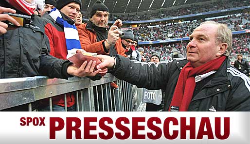 Uli Hoeneß verteilte auch schon Bratwürstchen an die Fans