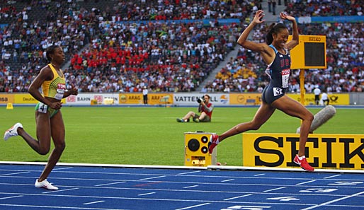 Die Amerikanerin Sanya Richards entschied den Lauf über 400 Meter für sich und hat nun ebenfalls eine Goldmedaille im Schrank hängen