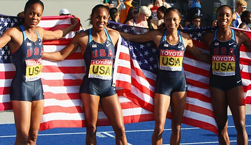 Tag 9 in Berlin: Zum Abschluss einer tollen WM stellten die 400m-Staffeln die Ehre der USA wieder her. Die Frauen dominierten ihr Rennen nach Belieben