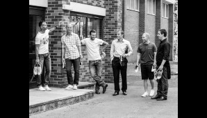 Sechs Männer die Fußball-Geschichte geschrieben haben: Ryan Giggs, Nicky Butt, David Beckham, Phil Neville, Paul Scholes und Gary Neville