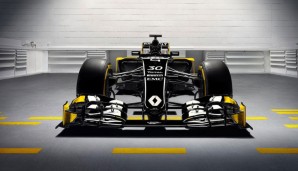 Dieser RS16 ist aber eigentlich noch der alte Lotus E23. Schwarz dominiert die neue Lackierung, ein paar gelbe Elemente gibt's dazu, außerdem ist Ex-Red-Bull-Partner Infiniti dabei