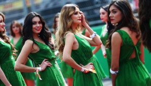 Wissen seit der Saison 2015 die Formel-1-Welt zu begeistern: Die Grid Girls des Mexiko-GP. Hier die Edition 2016 mit Sponsorenkleidchen