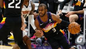 Platz 2: CHRIS PAUL (Phoenix Suns) - Gehalt 20/21: 41,4 Mio. Dollar - Stats 20/21: 15,9 Punkte, 4,7 Rebounds und 8,5 Assists bei 48,1 Prozent FG und 35,9 Prozent Dreier