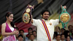 Als einziger Boxer überhaupt gewann Pacquiao WM-Gürtel in acht verschiedenen Gewichtsklassen und in vier verschiedenen Jahrzehnten. Sechsmal steht er im Guiness Buch der Rekorde, verdiente mehrere hundert Millionen Dollar allein im Ring.