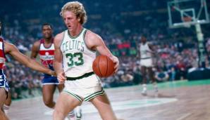 Larry Bird (Boston Celtics 1979-1992): 13 Saisons. Erfolge: 3x NBA-Champion (1981, 1984, 1986), 2x Finals MVP (1984, 1986), 3x MVP (1984-1986), 12x All-Star (1980-1988, 1990-1992)