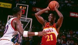 Platz 6: DOMINIQUE WILKINS (Atlanta Hawks) mit 45 Punkten im Jahr 1987 gegen die Philadelphia 76ers