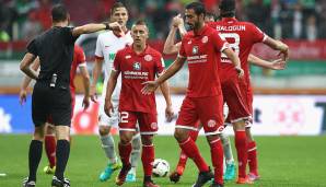 Jose Rodriguez: Erstes Bundesligaspiel für Mainz - und direkt als Bad Boy gebrandmarkt. Für ein übles Foul gegen Augsburgs Dominik Kohr sah er Rot und musste fünf Spiele zuschauen.
