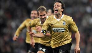 15. Platz: Alessandro Del Piero. 42 Tore in 90 Spielen für Juventus Turin .