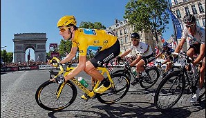 2012 fuhr Bradley Wiggins im Gelben Trikot am Triumphbogen vorbei. Er ist der erste Brite überhaupt, der die Frankreich-Rundfahrt gewinnen konnte
