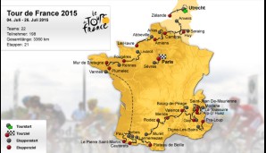 3360 Kilometer durch Frankreich. Wie lang sind die zwei Zeitfahren, wie steil die Berge? SPOX zeigt alle 21 Etappen der 102. Tour de France im Profil