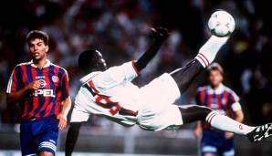 Der bisher einzige Weltfußballer aus Afrika. George Weah zauberte für Paris St. Germain und wechselte dann zur AC Milan.