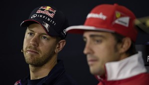 Fernando Alonso (r.) und Sebastian Vettel sind nicht gut aufeinander zu sprechen