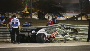 Romain Grosjean crashte in der ersten Runde des Bahrain-GPs.