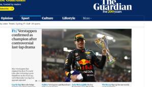 Guardian: "Verstappen steht nach kontroversem Drama in der letzten Runde als Champion fest."