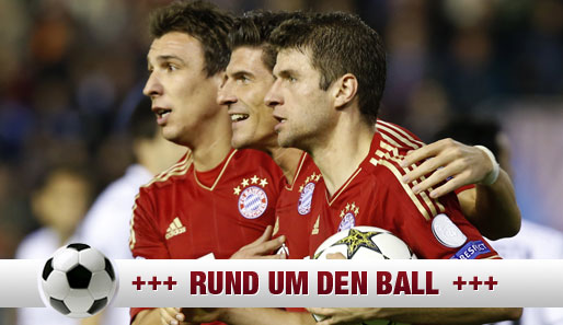 Schon ohne Pizarro offensivstark: Mario Mandzukic, Mario Gomez und Thomas Müller (v.l.)