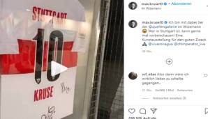 Kruse ließ im Vorjahr mit mehreren Posts aus Stuttgart vermuten, dass er beim VfB unterschreiben könnte. Stattdessen verkündete er, dass er Hauptsponsor der sozialen Veranstaltung "Quellengalerie" ist.