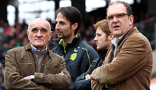 Martin Kind (l.) hofft weiter auf einen Verbleib von Manager Jörg Schmadtke in Hannover