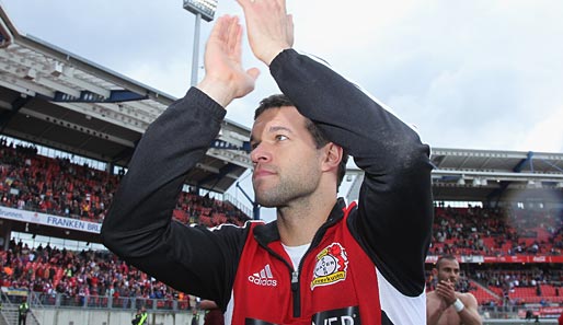 Michael Ballack bei seiner Verabschiedung von Bayer Leverkusen