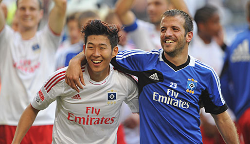 Der Heilsbringer und das Supertalent: Rafael van der Vaart (r. ) mit Heung-Min Son