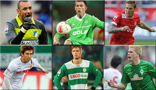 Wie geht's weiter bei Gomes, Madlung, Woronin (o.v.l.), Koo, Sobiech und de Bruyne (u.v.l.)?