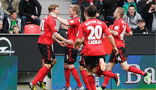 Noch jubeln sie gemeinsam: Andre Schürrle und Stefan Kießling sind der Traumsturm der Liga