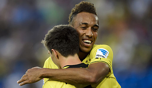 Glücklicher Neuzugang: Für Pierre-Emerick Aubameyang (r.) ist der BVB die richtige Adresse