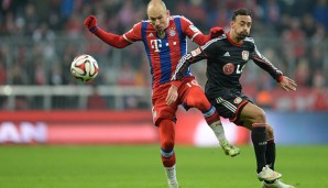 Zwei prägende Figuren der Hinrunde: Bayerns Robben (l.) und Leverkusens Bellarabi