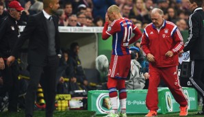 Arjen Robben nach seiner verletzungsbedingten Auswechslung gegen Borussia Dortmund