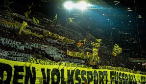 Der Großteil der Dortmunder Fans protestierte friedlich gegen Red Bull