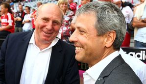 Lucien Favre (r.) und Dieter Hoeneß arbeiteten gemeinsam bei Hertha BSC.