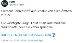 FC Schalke 04, Netzreaktionen, Clemens Tönnies, Rücktritt, S04