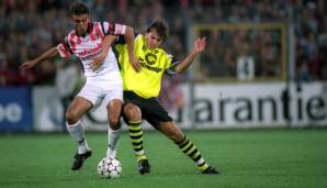 1995/96: PATRIK BERGER (von 1995 - 1996 beim BVB). Spielte nur ein Jahr für den BVB und trug die 7 auch nur in der CL (damals noch ohne feste Nummern). In der Liga trug er die 14. Ging danach nach Liverpool und spielte mit Tschechien im EM-Finale 96.