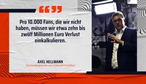 Frankfurts Vorstandssprecher Axel Hellmann über die Auswirkungen der leeren Ränge.