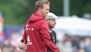 Trafen sich bereits in der Vorbereitung: Bayern-Trainer Nagelsmann und Köln-Trainer Baumgart.