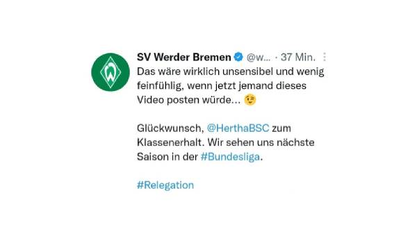 Werder Bremen provozierte den HSV nach dessen Nicht-Aufstieg.