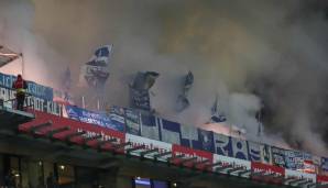 Zahlreiche Fans von Hertha BSC kamen in Bremen offenbar nicht mehr in den Block.