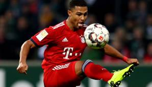 GEWINNER - Serge Gnabry: Mit seinen zwei Treffern rettete er den Sieg gegen Bremen. Gnabry bringt mit seinen dynamischen Vorstößen auf dem rechten Flügel einen Schuss Anarchie und Mut ins Spiel des FC Bayern.