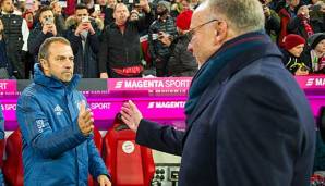 Werden sich in Sachen Transfers noch häufiger besprechen: Bayern-Trainer Hans-Dieter Flick und Vorstandsboss Karl-Heinz Rummenigge.
