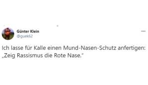 Günter Klein (Chefreporter im Sportressort beim Münchner Merkur) nimmt Bezug auf die Rummenigge-Aussagen zum Thuram-Eklat und der vom FC Bayern initiierten Kampagne "Rot gegen Rassismus"
