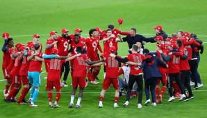 Die Startelf der Bayern beim 6:0 gegen Borussia Mönchengladbach kam in der Summe auf 68 Deutsche Meisterschaften.