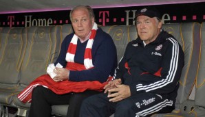 Uli Hoeneß und Hermann Gerland: Zwei langjährige Weggefährten von Jan Pienta beim FC Bayern.