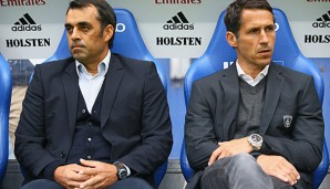 Führungsduo in der Krise: Bremens Trainer Robin Dutt (l.) an der Seite von Thomas Eichin